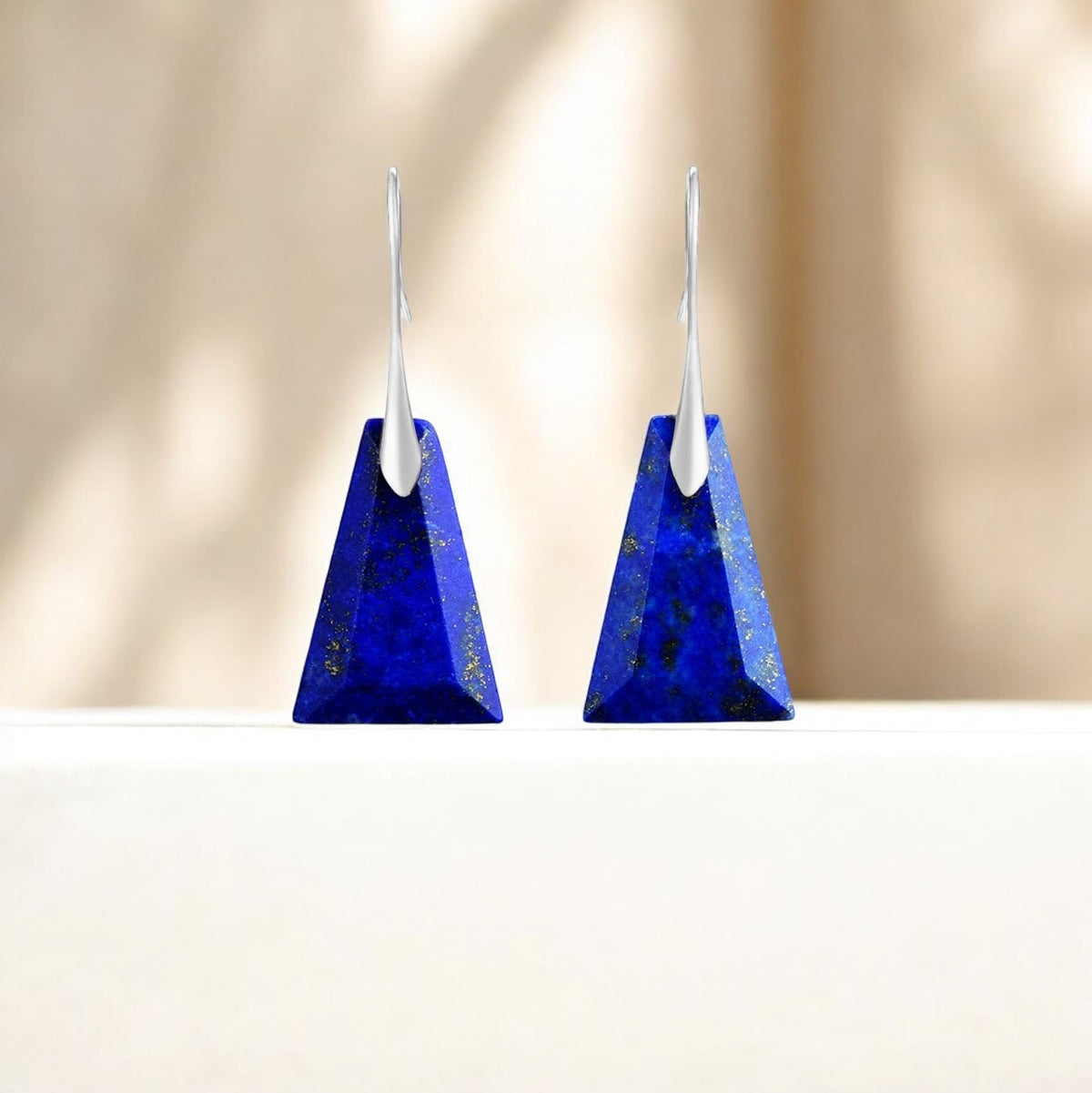 Lapis Lazuli Geometric Drop Earrings