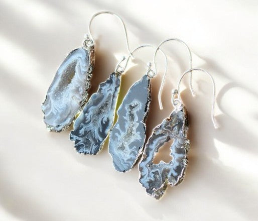 Natural Agate Dangle Earrings