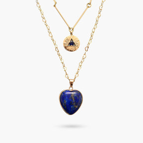 Intense Lapis Lazuli Heart Necklace - Cape Diablo