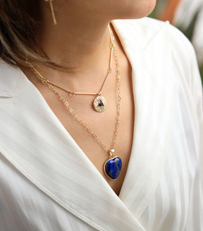 Intense Lapis Lazuli Heart Necklace - Cape Diablo