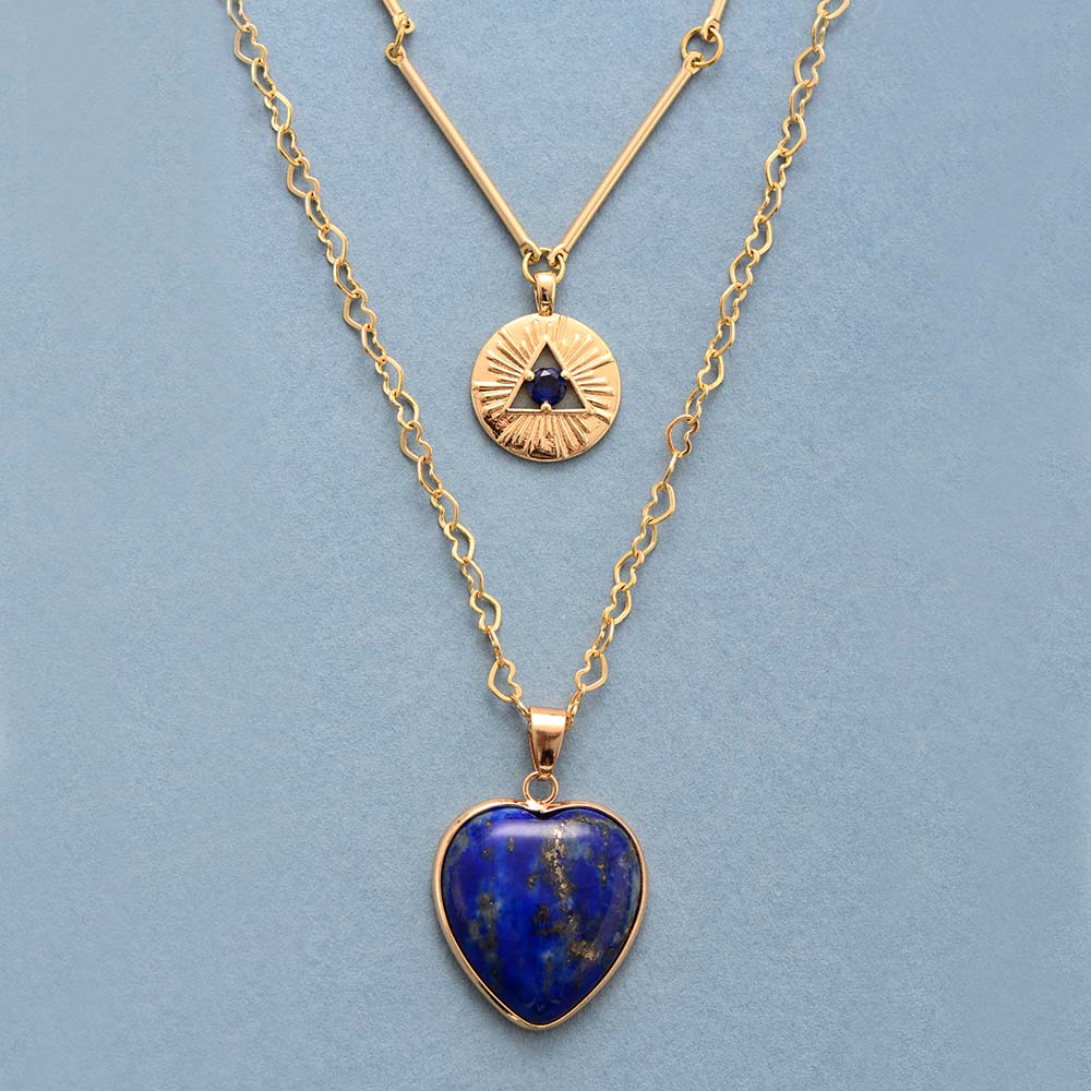 Intense Lapis Lazuli Heart Necklace - Cape Diablo